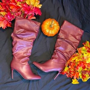 NWOT “Bekka” by JustFab Burgundy Slouchy Boots
